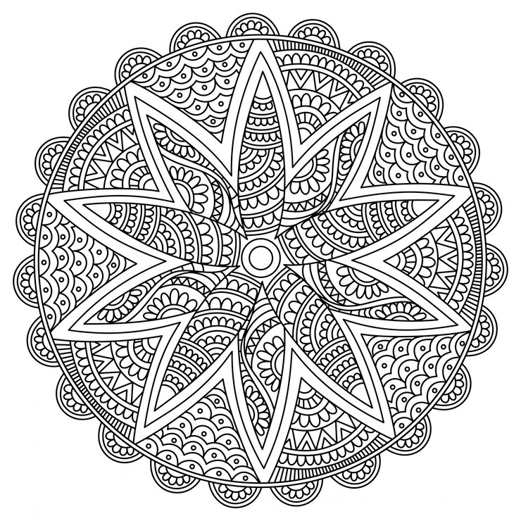 Vetor grátis projeto bonito da mandala da flor, elemento decorativo do vintage com teste padrão de oriente.