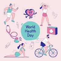 Vetor grátis projeto colorido do dia mundial da saúde