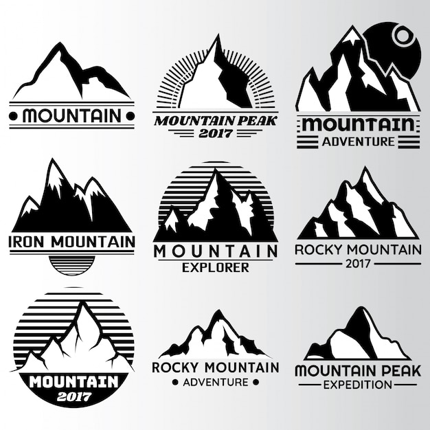 Vetor grátis projeto da etiqueta da montanha