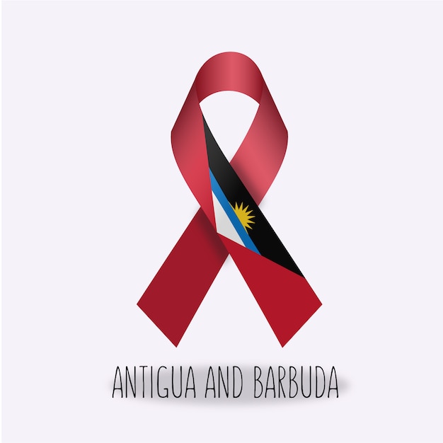 Vetor grátis projeto da fita da bandeira de antígua e de barbuda