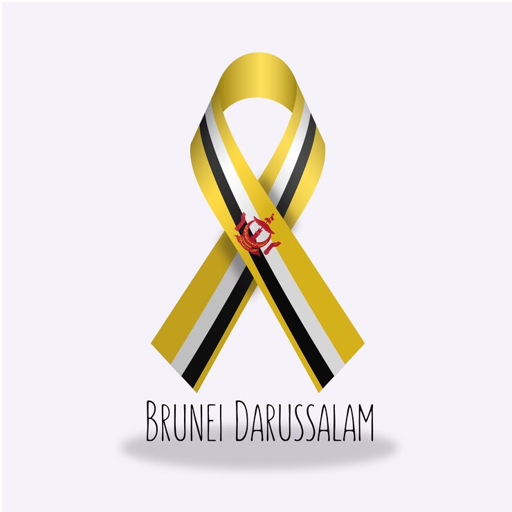 Vetor grátis projeto da fita da bandeira de brunei darussalam
