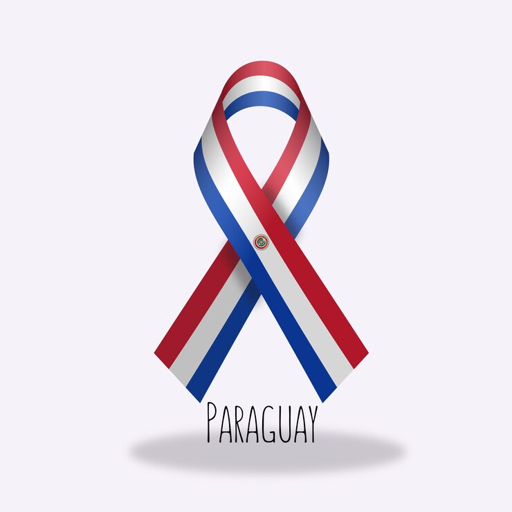 Vetor grátis projeto da fita da bandeira de paraguai
