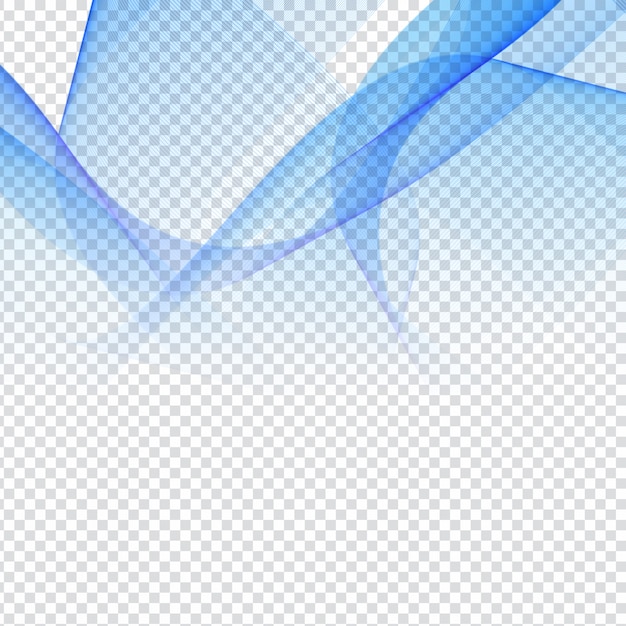 Vetor grátis projeto da onda azul abstrato no fundo transparente