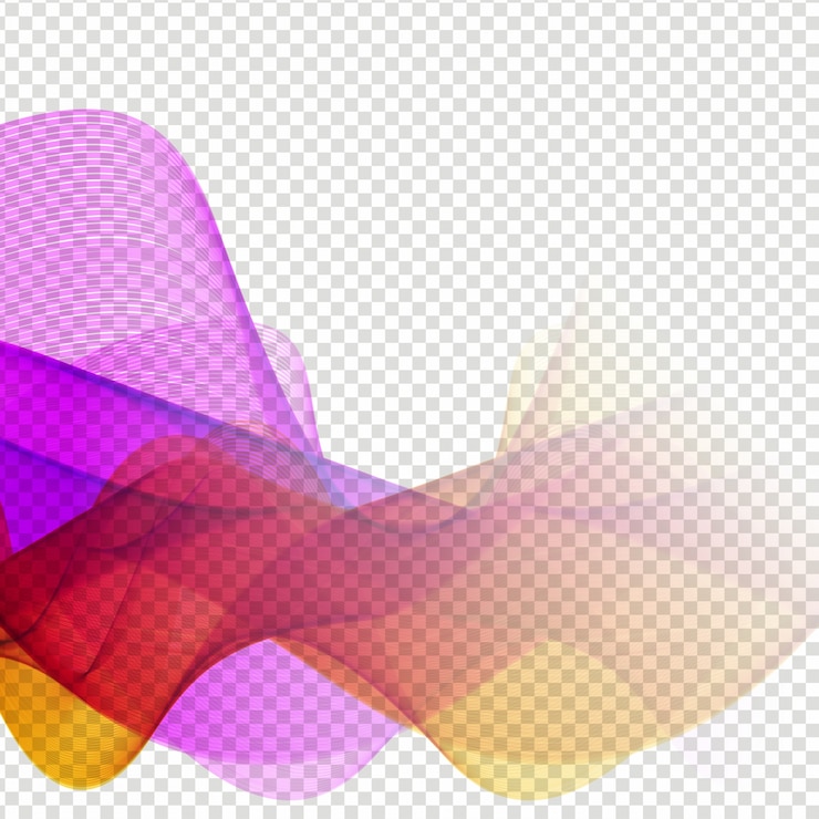 Vetor grátis projeto da onda colorida elegante no fundo transparente