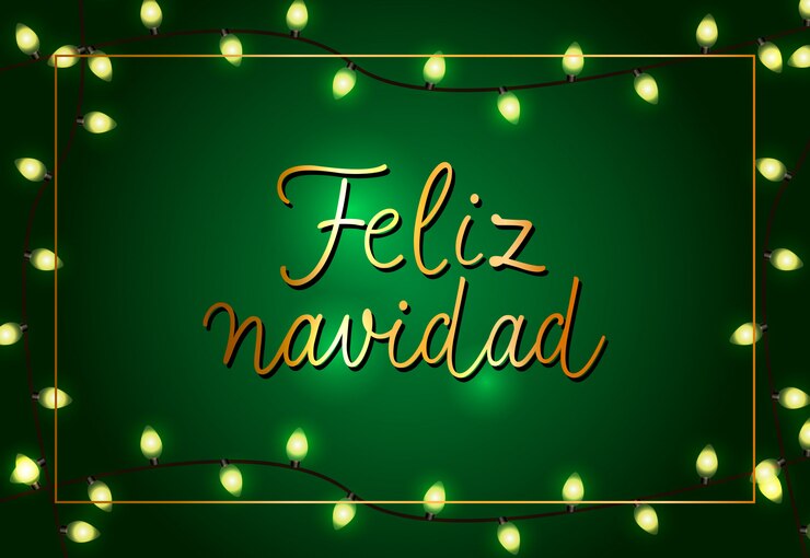 Vetor grátis projeto de cartaz festivo feliz navidad. guirlandas de natal