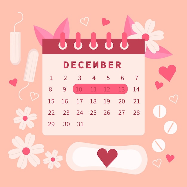 Vetor grátis projeto de conceito de calendário menstrual