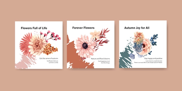 Projeto de conceito de flor outono para publicidade e marketing