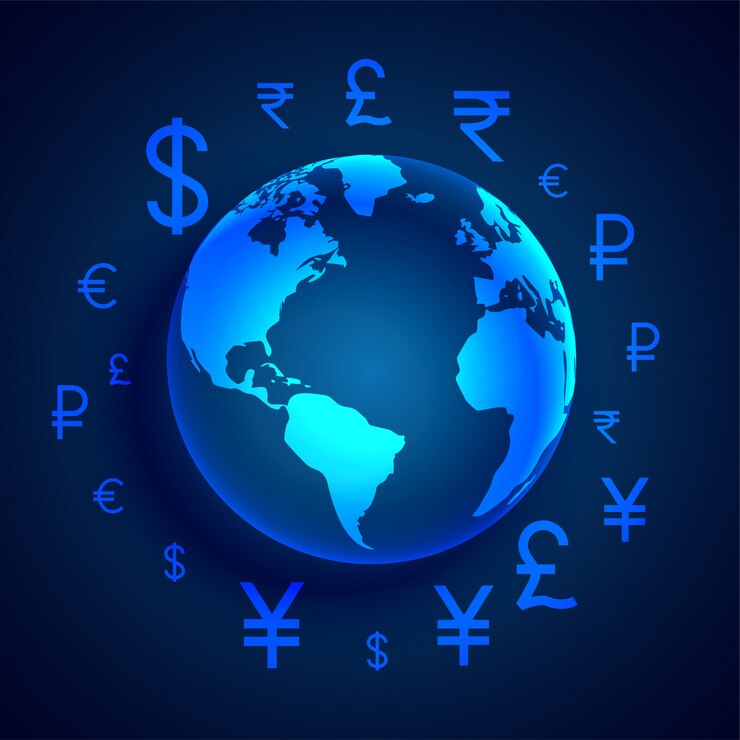 Vetor grátis projeto de conceito global de transferência de dinheiro digital