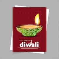 Vetor grátis projeto de diwali com luz de fundo e tipografia vector