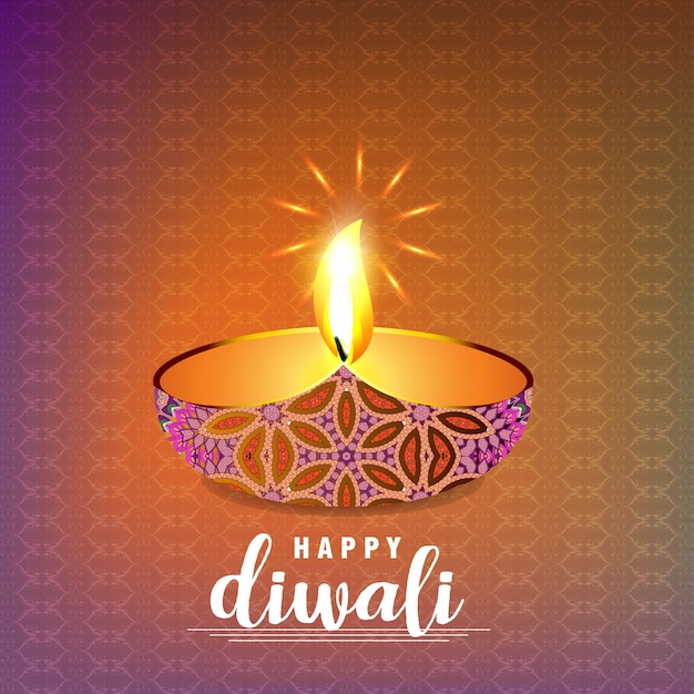 Projeto de Diwali com luz de fundo e tipografia vector