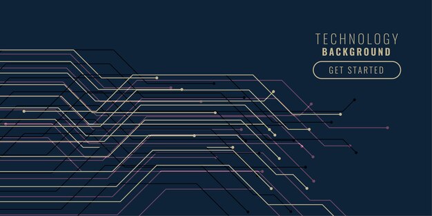 Projeto de fundo de linhas de circuito de tecnologia