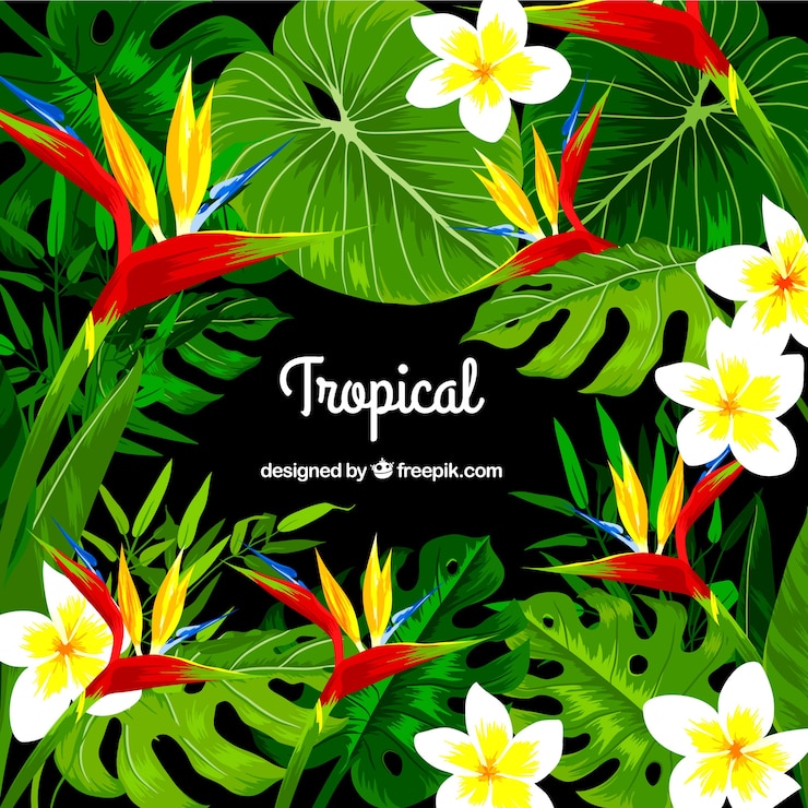 Vetor grátis projeto de fundo tropical