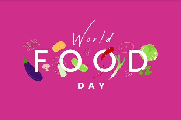 Projeto de ilustração do evento do Dia Mundial da Alimentação
