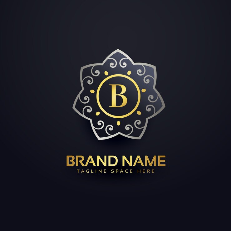Vetor grátis projeto de letra b logotipo com elemento floral