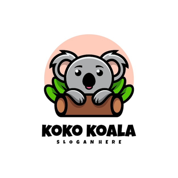 Vetor grátis projeto de logotipo da mascote de vector free koko koala