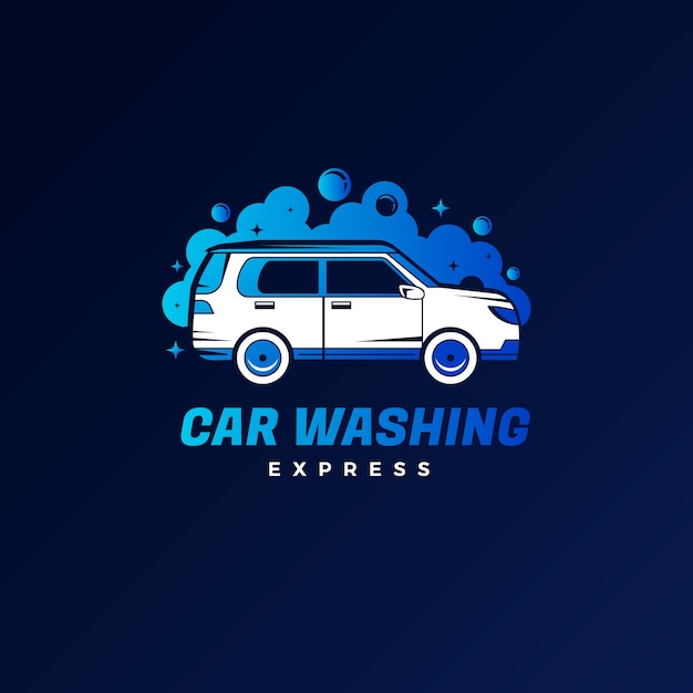 Vetor grátis projeto de logotipo de lavagem de carros