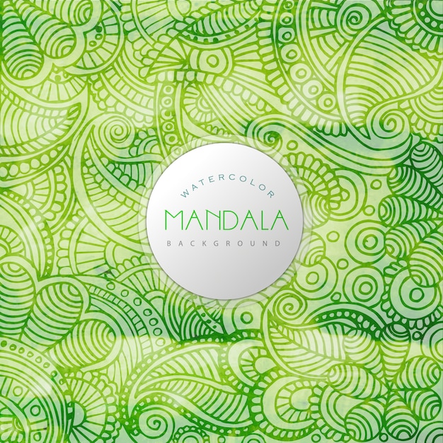 Projeto de mandala de fundo verde