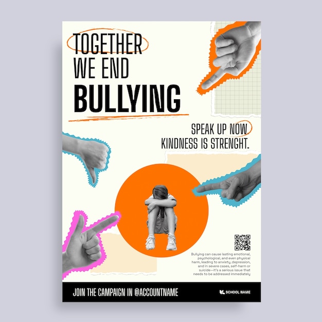 Projeto de modelo de cartaz anti-bullying