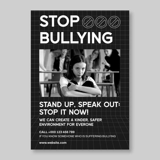 Projeto de modelo de cartaz anti-bullying