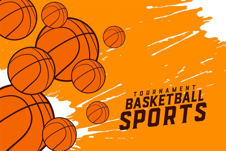 Vetor grátis projeto de torneio de esportes de basquete