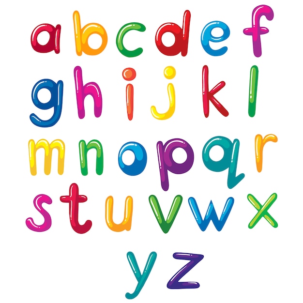 Vetor grátis projeto do alfabeto colorido