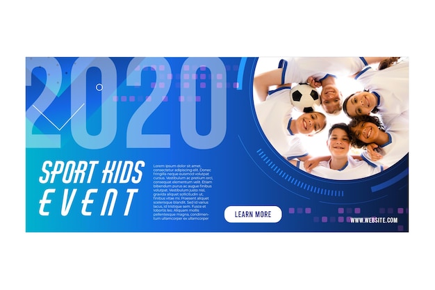 Vetor grátis projeto do banner do evento sport kids 2020