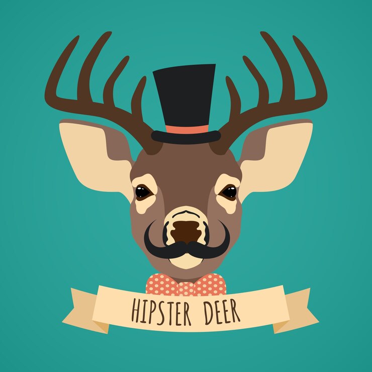 Vetor grátis projeto do fundo dos cervos hipster