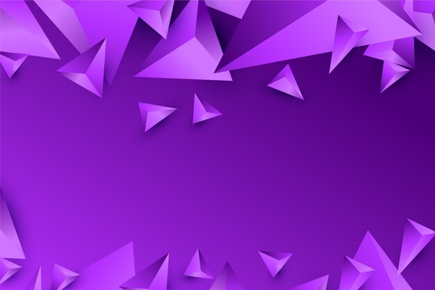 Projeto do triângulo 3d de fundo em tons violetas vívidos