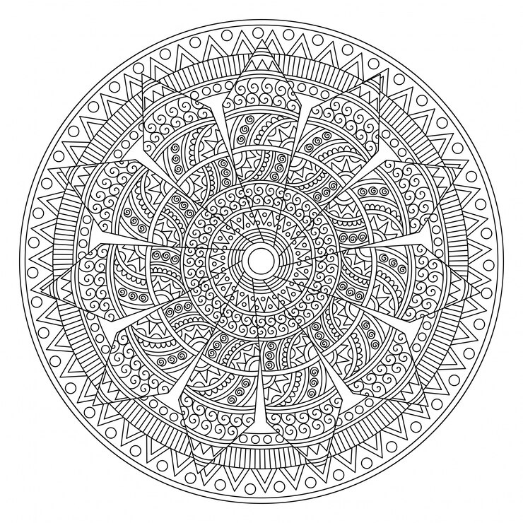 Vetor grátis projeto floral criativo da mandala, elemento decorativo arredondado com teste padrão oriental.