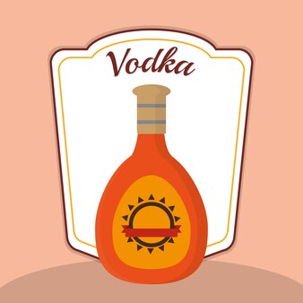 Projeto gráfico da ilustração do vetor da garrafa de vidro da vodca