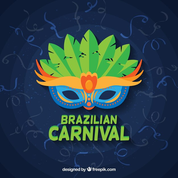 Projeto moderno de máscara de carnaval brasileiro