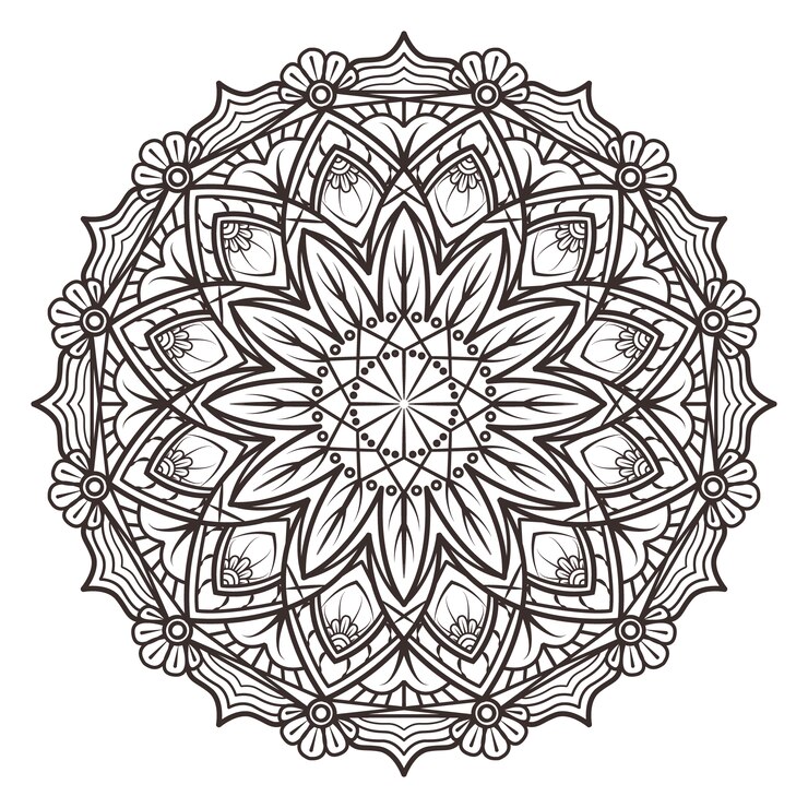 Projeto preto e branco da mandala