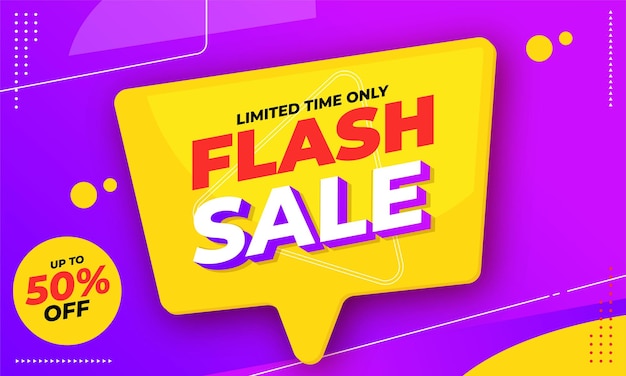 Vetor grátis promoção de banner de oferta especial de desconto em venda flash
