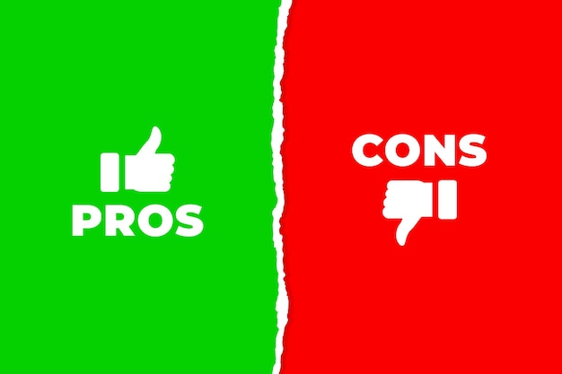 Vetor grátis prós e contras comparar ícone em estilo rasgado de papel