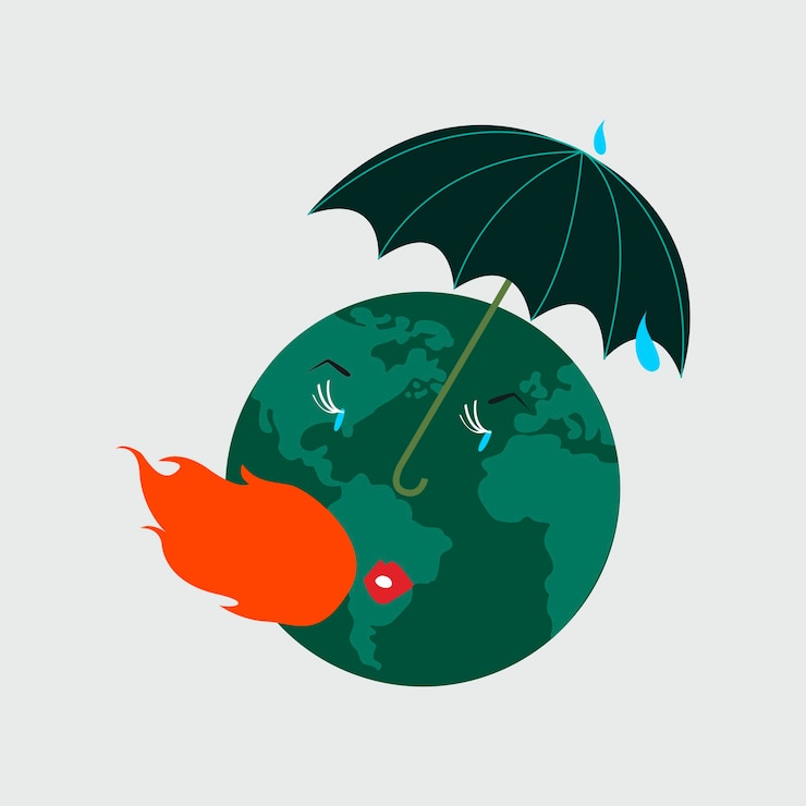 Vetor grátis protegendo o planeta terra da ilustração do aquecimento global