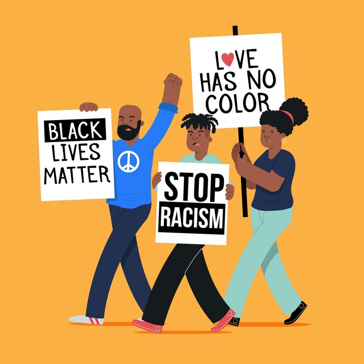 Vetor grátis protesto contra o racismo