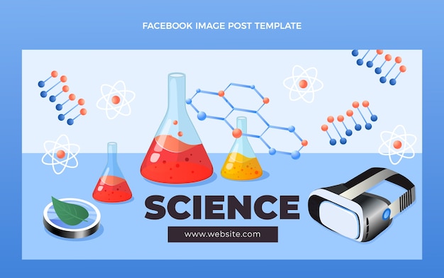 Vetor grátis publicação de ciência isométrica no facebook