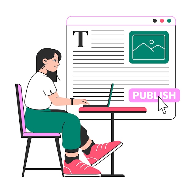 Publicar ilustração do conceito do artigo