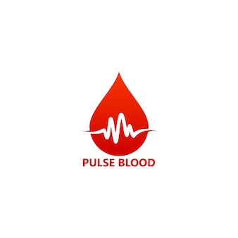 Pulse blood logo template design vector, emblema, conceito de design, símbolo criativo, ícone