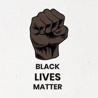 Vetor grátis punho erguido para o movimento da matéria de vidas negras