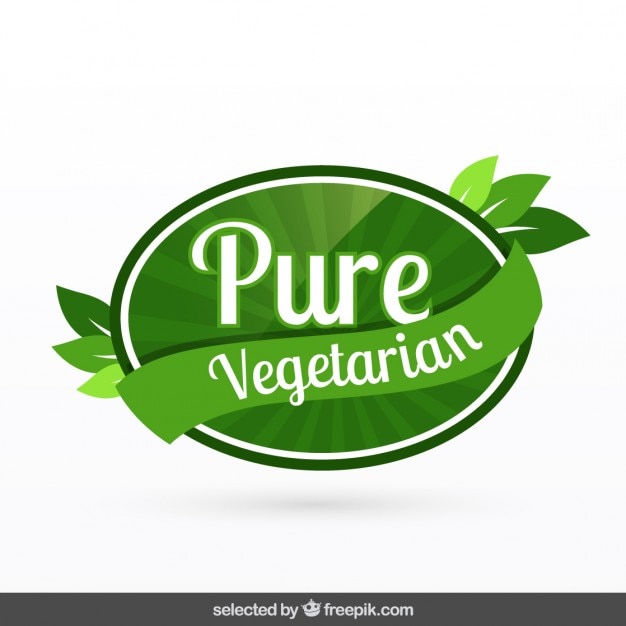 Vetor grátis pure emblema vegetariano