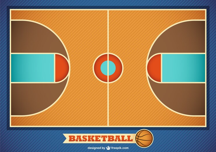 Vetor grátis quadra de basquete