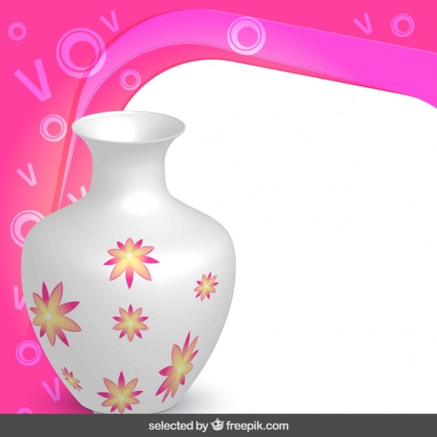 Vetor grátis quadro com vaso floral