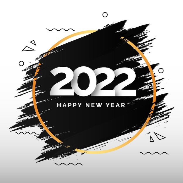 Quadro de feliz ano novo 2022 com fundo salpicado