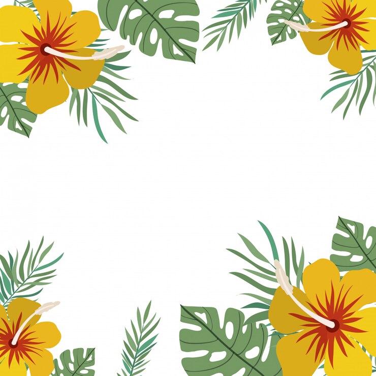 Vetor grátis quadro de flor e folhas