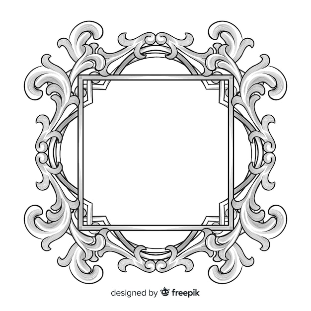 Vetor grátis quadro de flor ornamental desenhada de mão