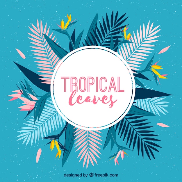 Quadro de folhas tropicais