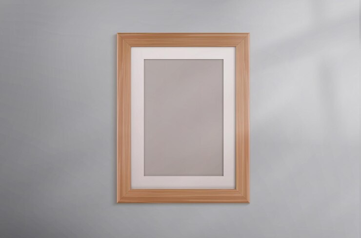 Vetor grátis quadro de foto de madeira para parede para modelo de imagem vetorial