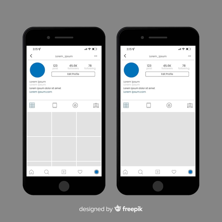 Vetor grátis quadro de foto realista do instagram no smartphone