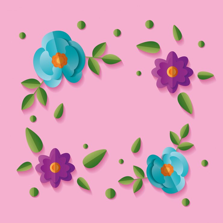 Vetor grátis quadro de fundo floral flores